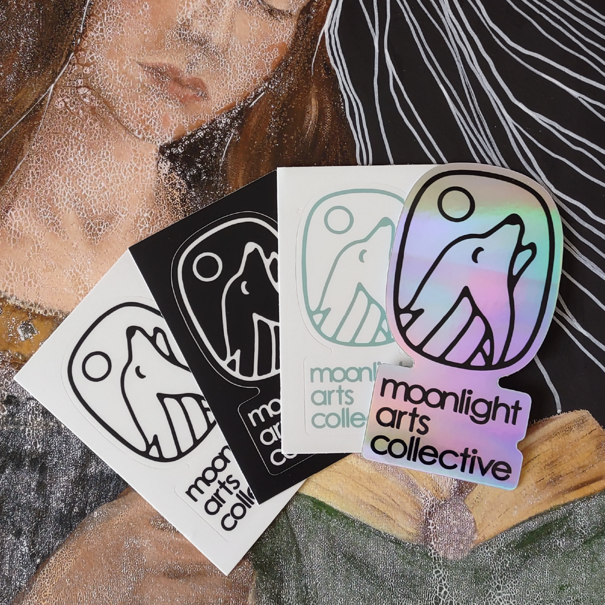 moonlight arts collective sticker pack - pack of four