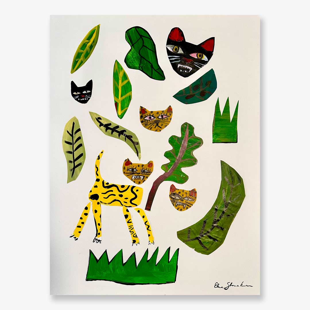 wild cats - 22.5 x 30 original artwork