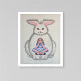 alice and the white rabbit  - original artwork