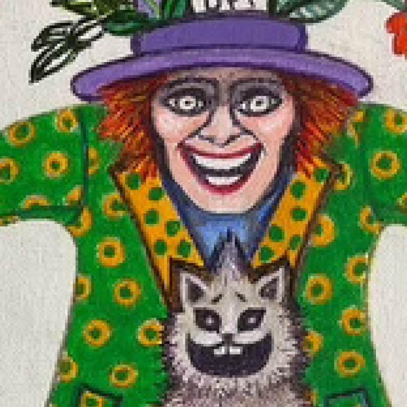 the mad hatter and the chesire cat  - original artwork