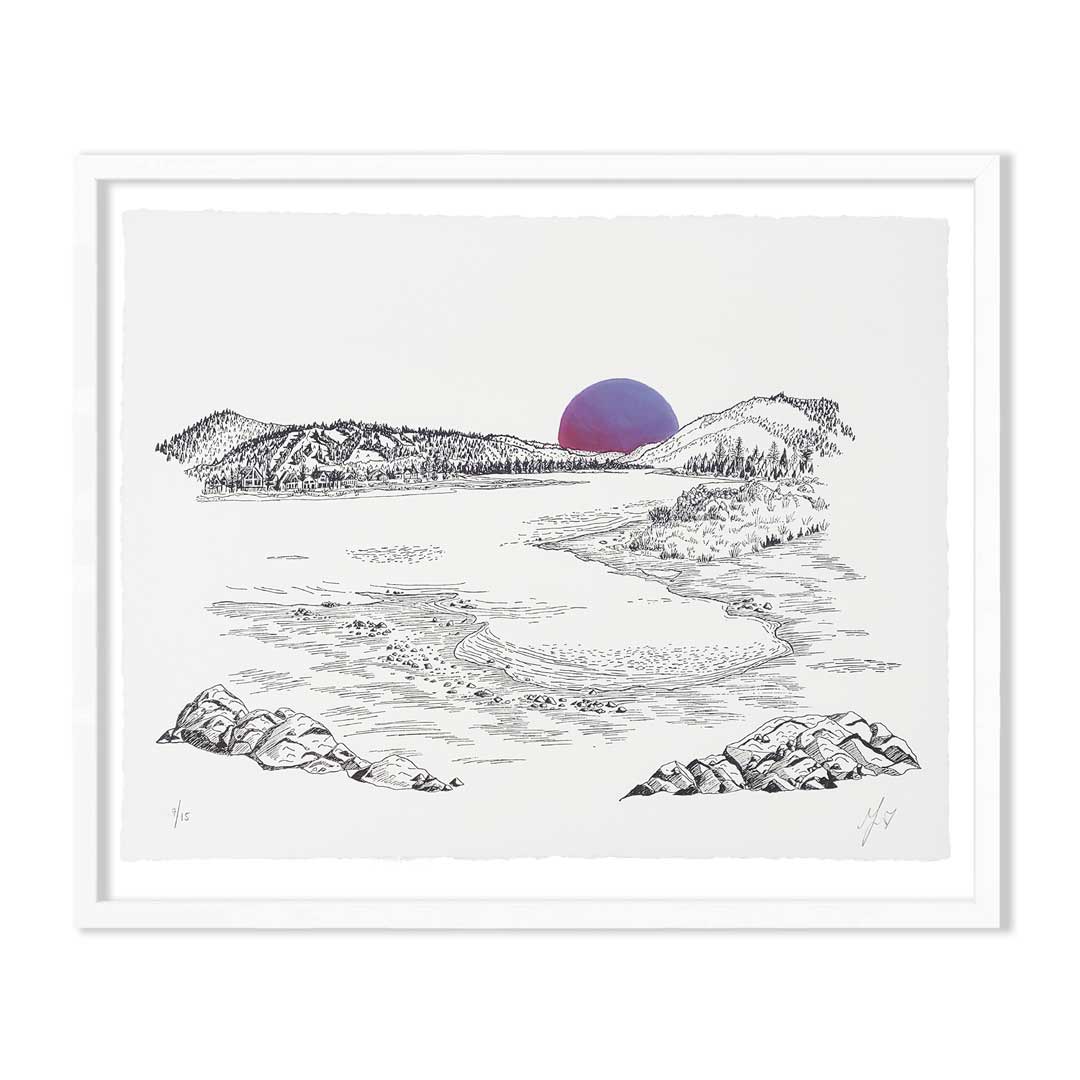 big bear lake - purple hand-embellished moon variant editions