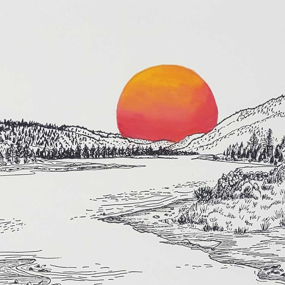 
                  
                    big bear lake - red/orange hand-embellished moon variant editions
                  
                