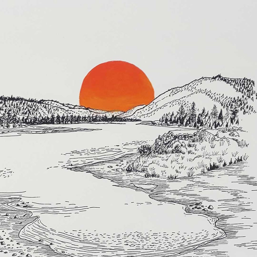 
                  
                    big bear lake - red/orange hand-embellished moon variant editions
                  
                