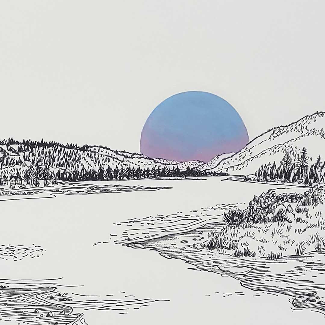 big bear lake - purple hand-embellished moon variant editions ...