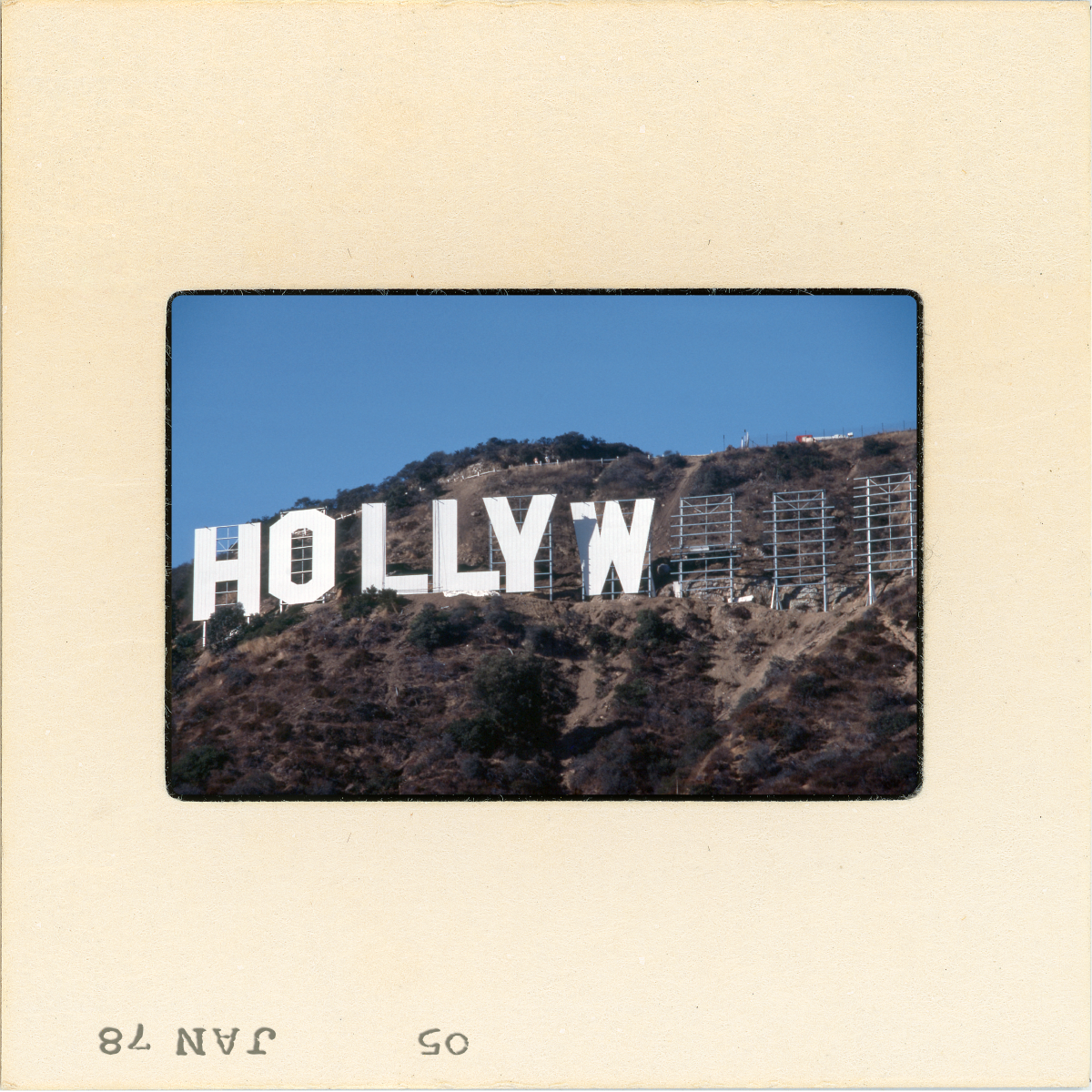 hollywood sign restoration, january 1978 - 12 x 12 inch - limited edition prints