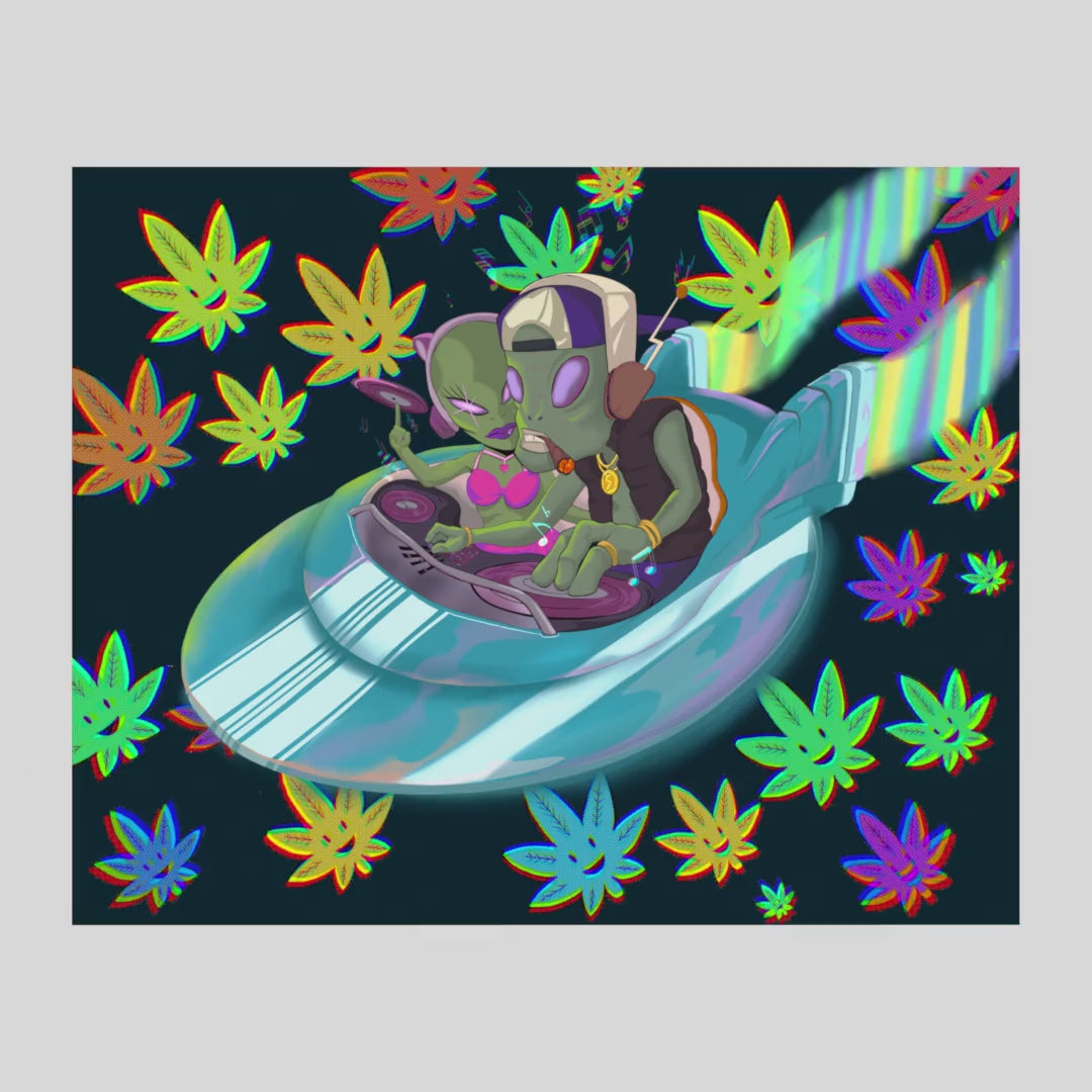 dj nebula and the galactic frequency hijack - lenticular print