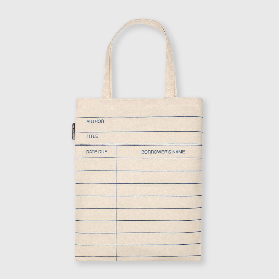 library card natural tote