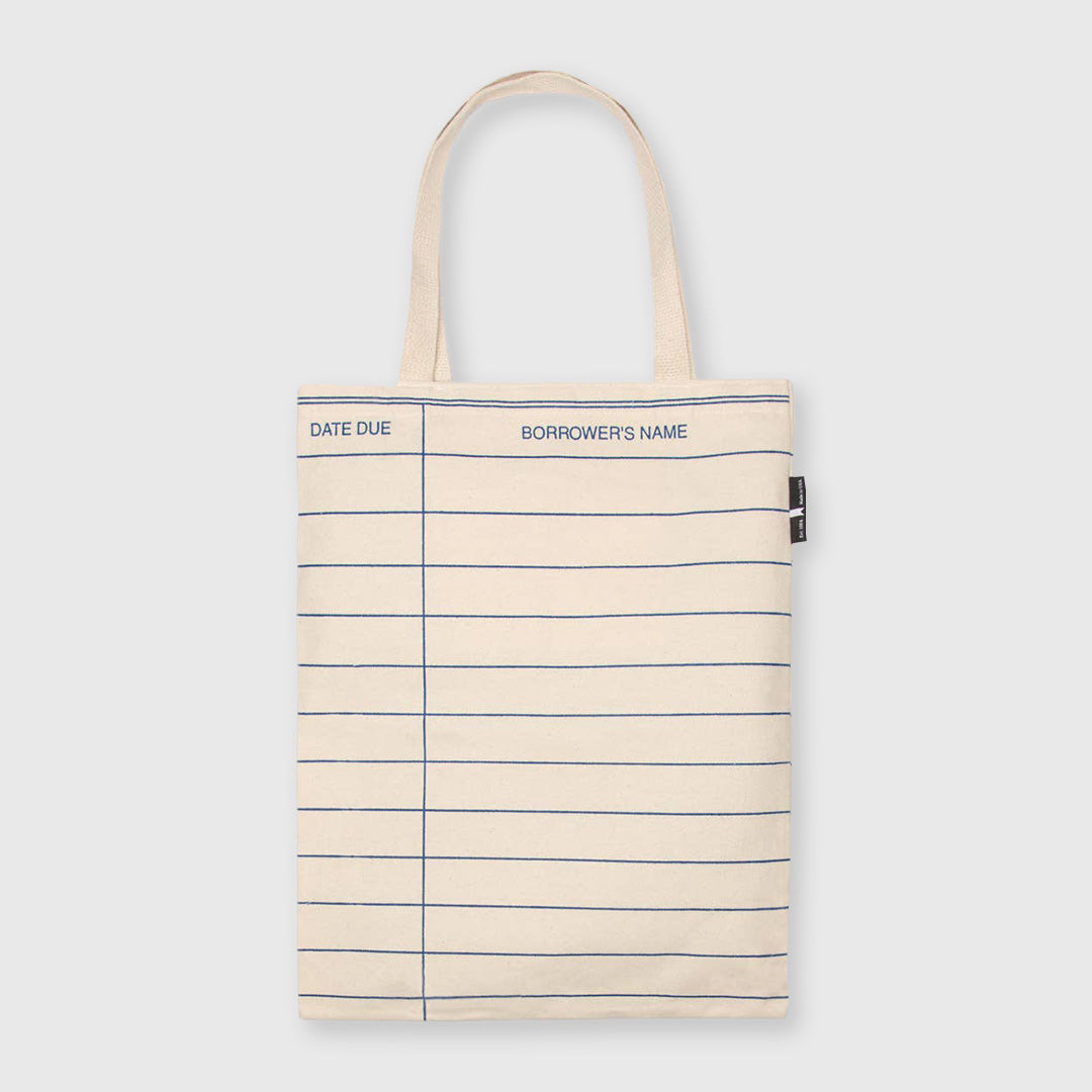 library card natural tote