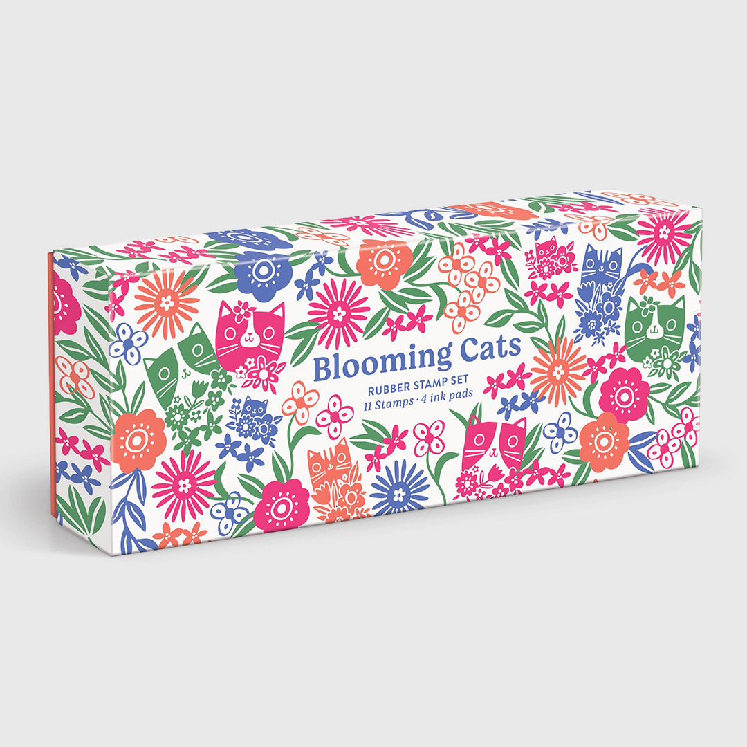 blooming cats rubber stamp set