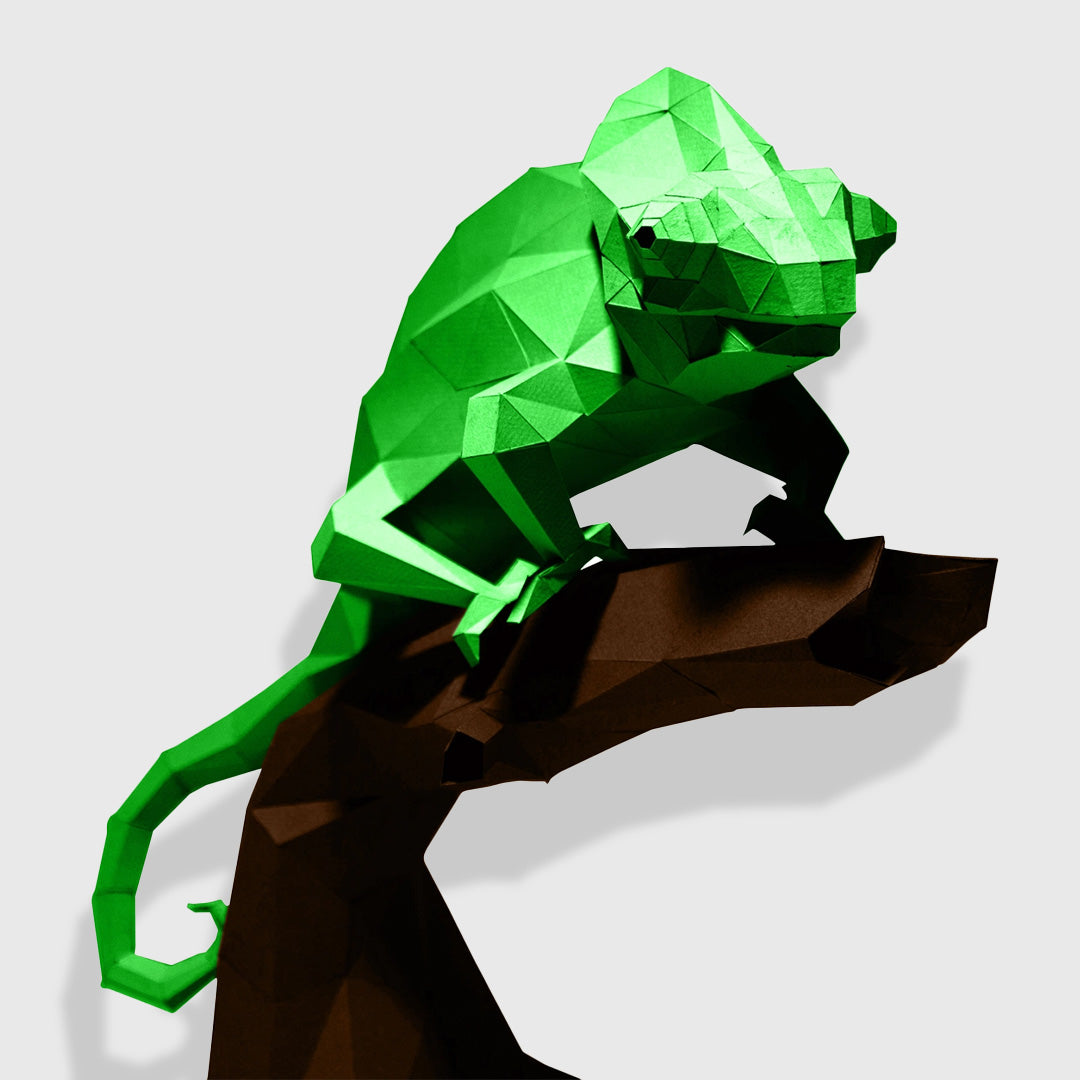 chameleon - 3d papercraft origami model