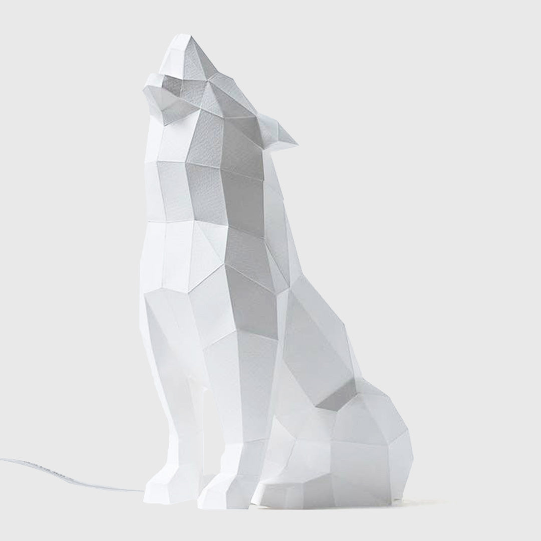 wolf lamp - 3d papercraft origami model