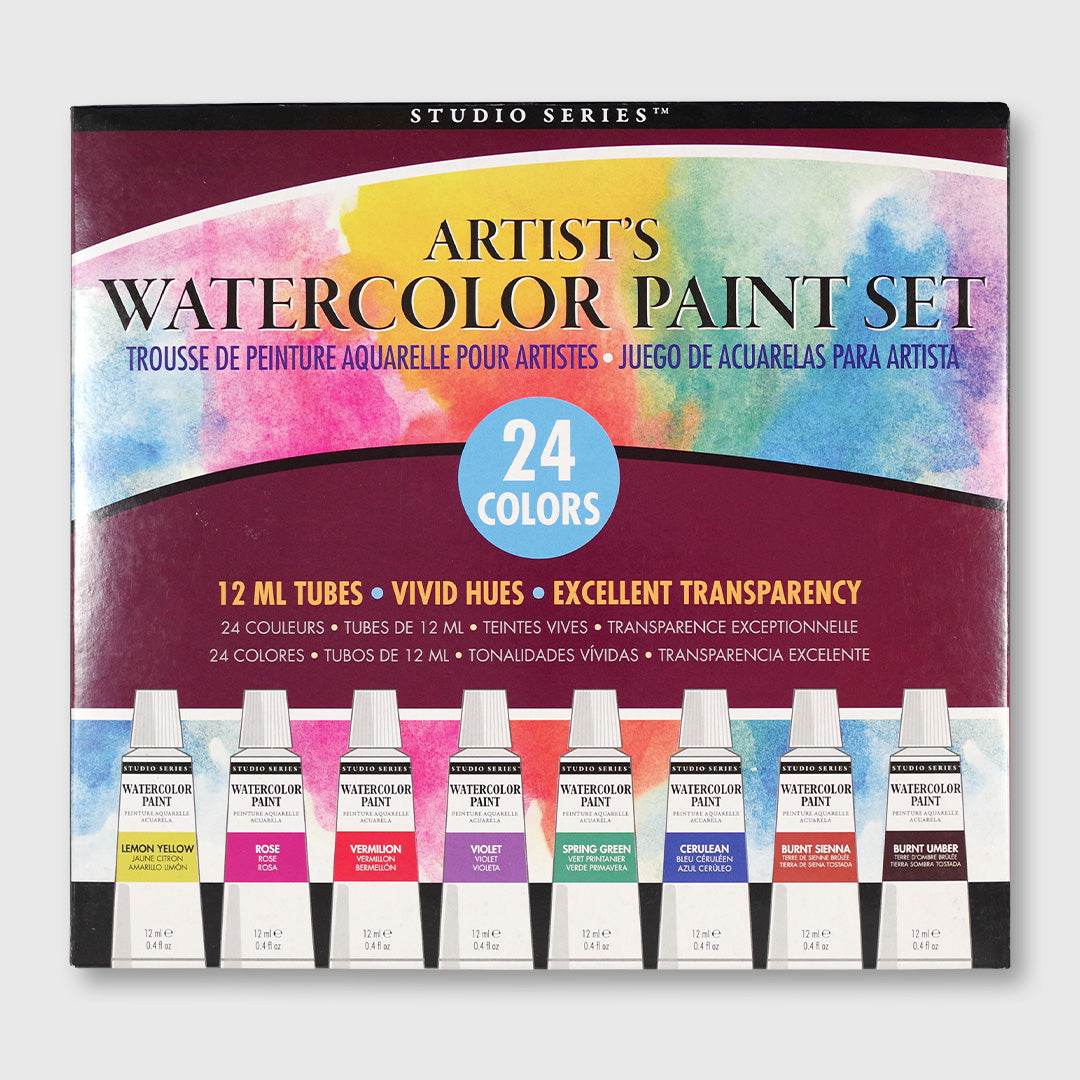 artist's watercolor paint set - 24 colors