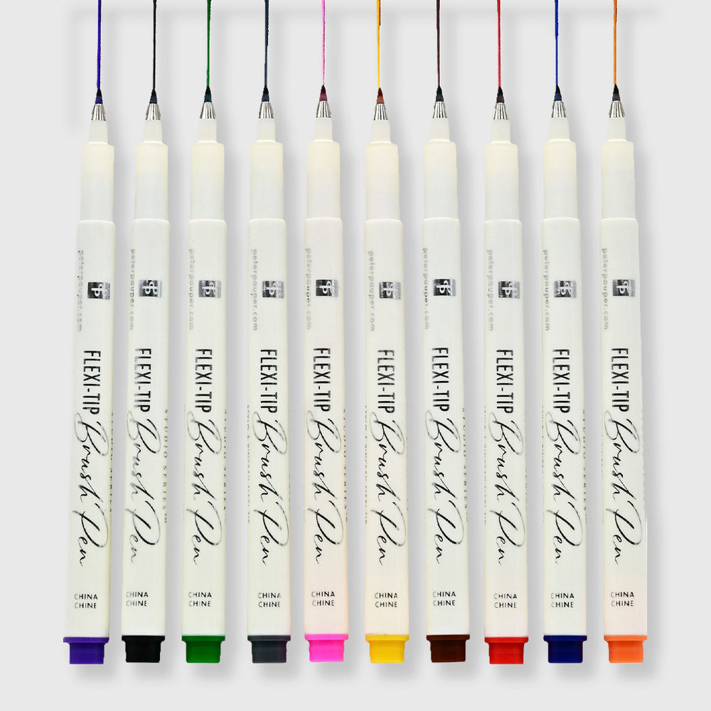flexi-tip brush pens - set of 10