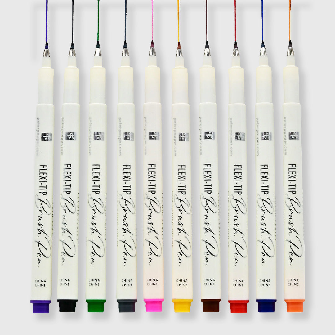 flexi-tip brush pens - set of 10