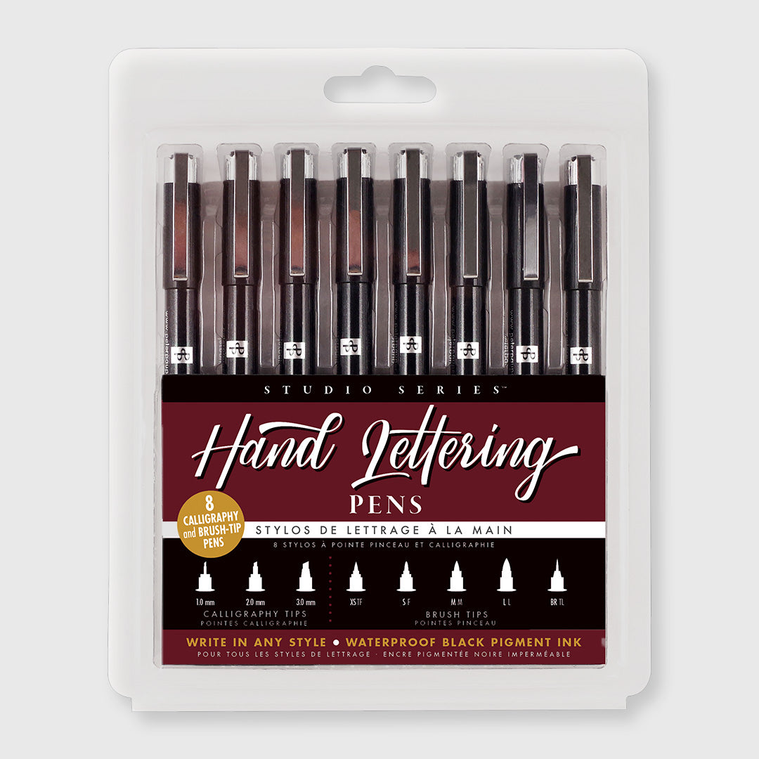 hand lettering pens - set of 8