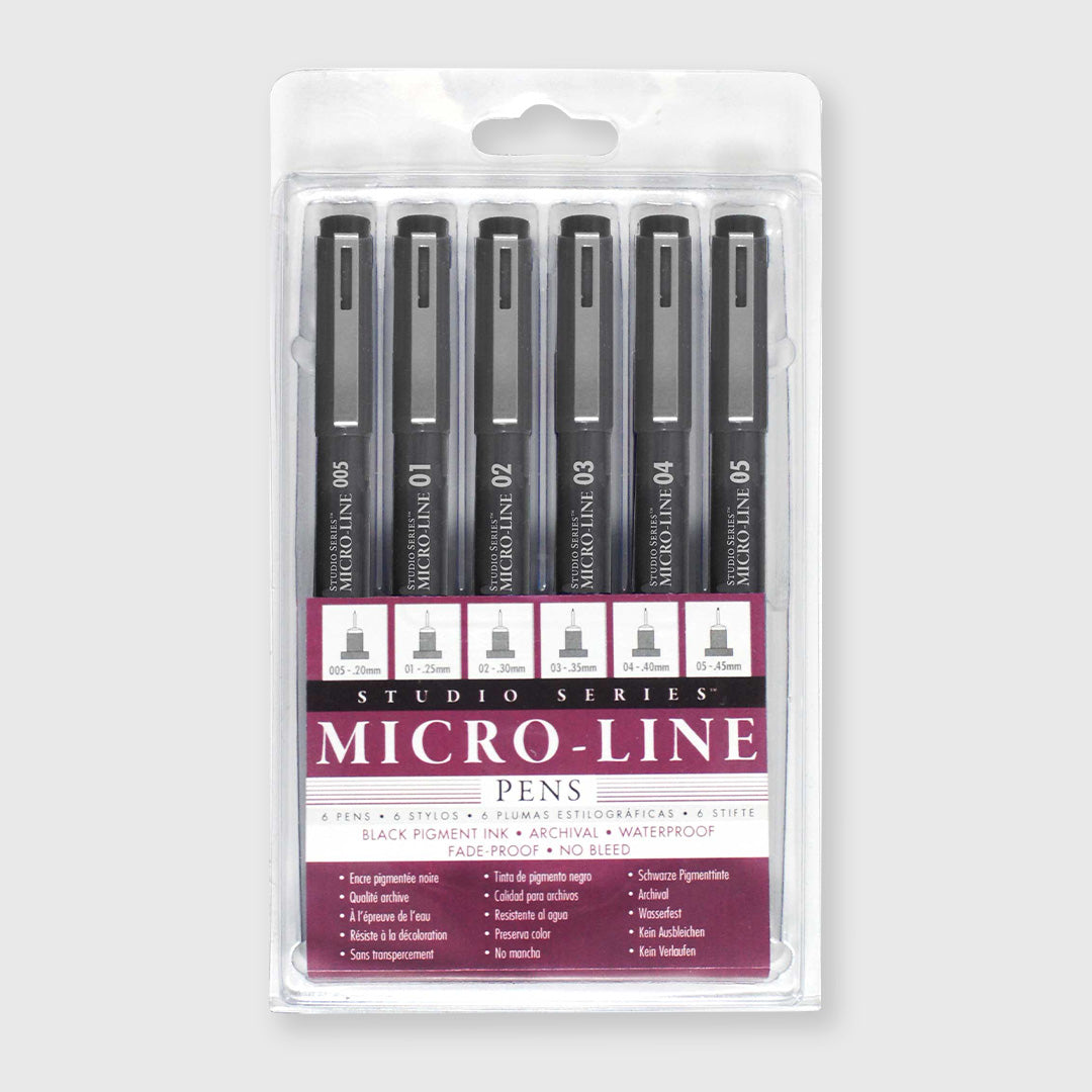 micro-line pens - set of 6