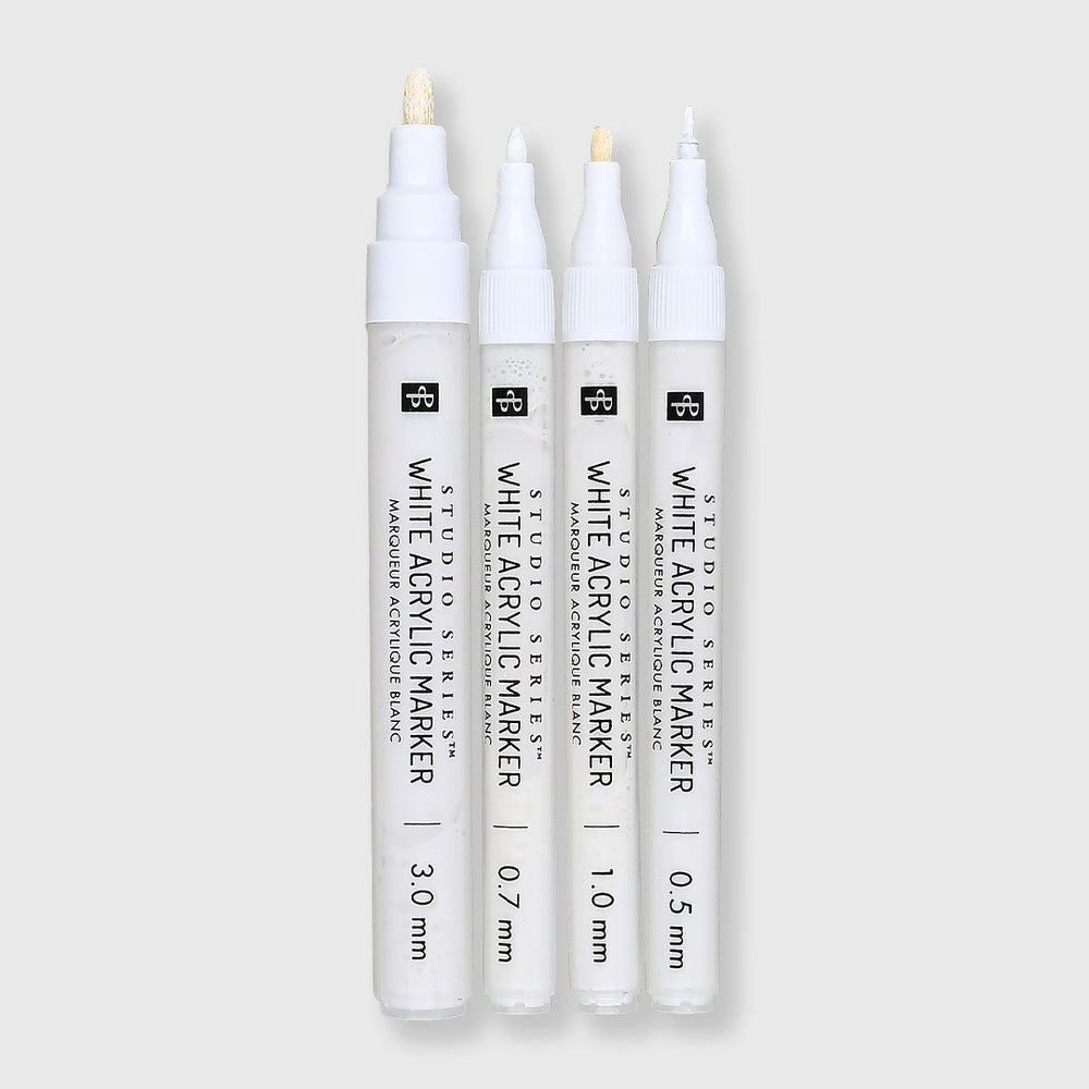 white acrylic markers