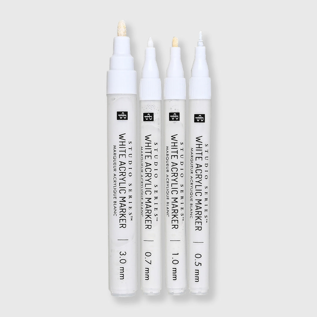 white acrylic markers