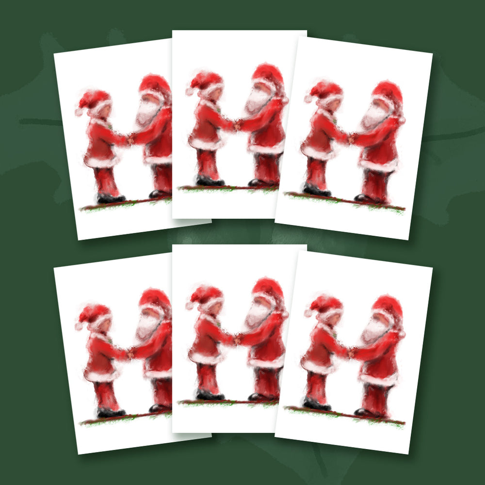 $10 - mr and mrs claus set of 6 - 5 x 7 inch christmas card
