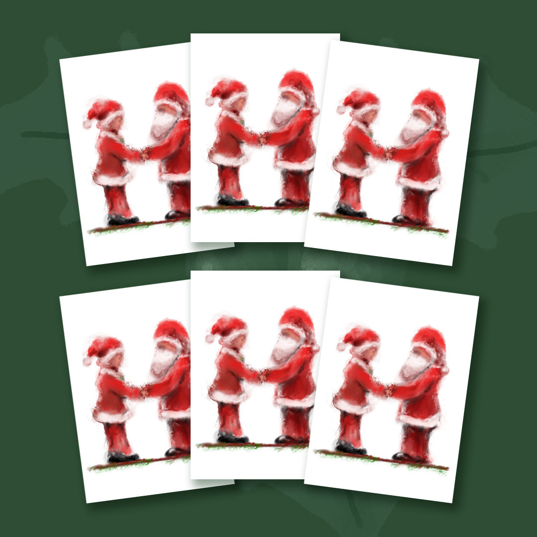 $10 - mr and mrs claus set of 6 - 5 x 7 inch christmas card