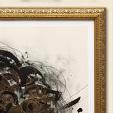 chaos in gold ii - 24 x 24 inch limited edition print in ornate gold frame