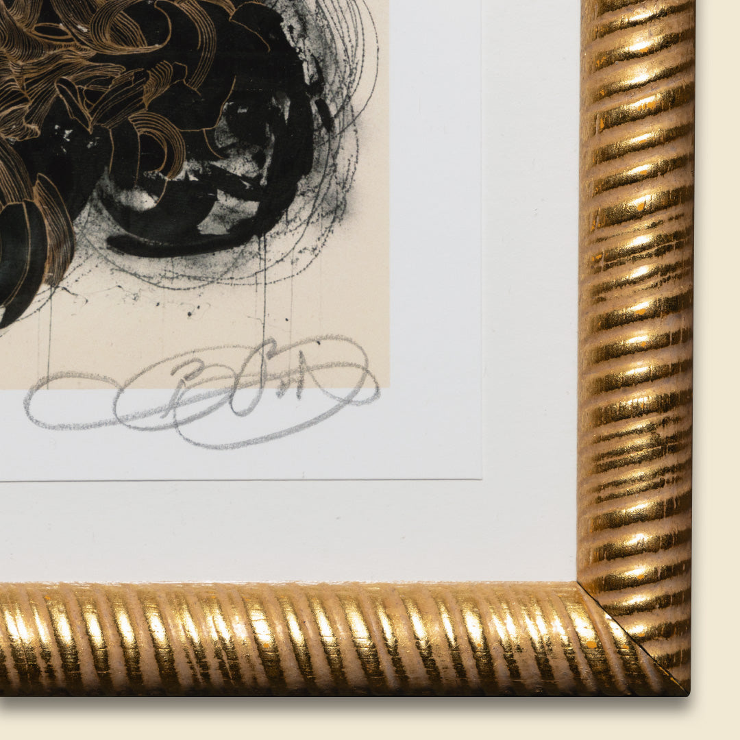 chaos in gold ii - 6 x 6 inch edition in stylized gold frame