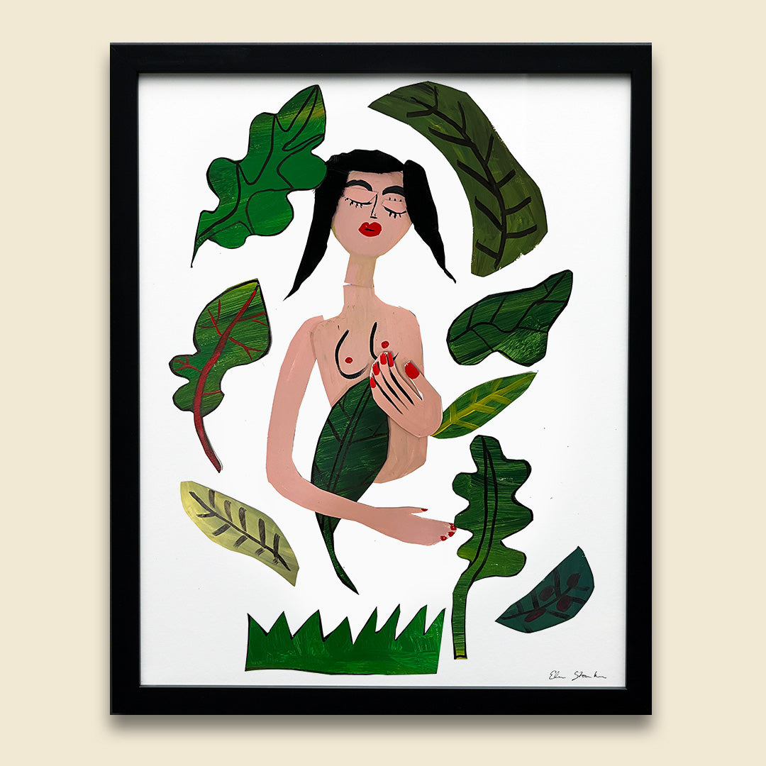 plant lady - 16 x 20 inch edition in simple black frame