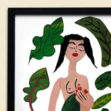 plant lady - 16 x 20 inch edition in simple black frame