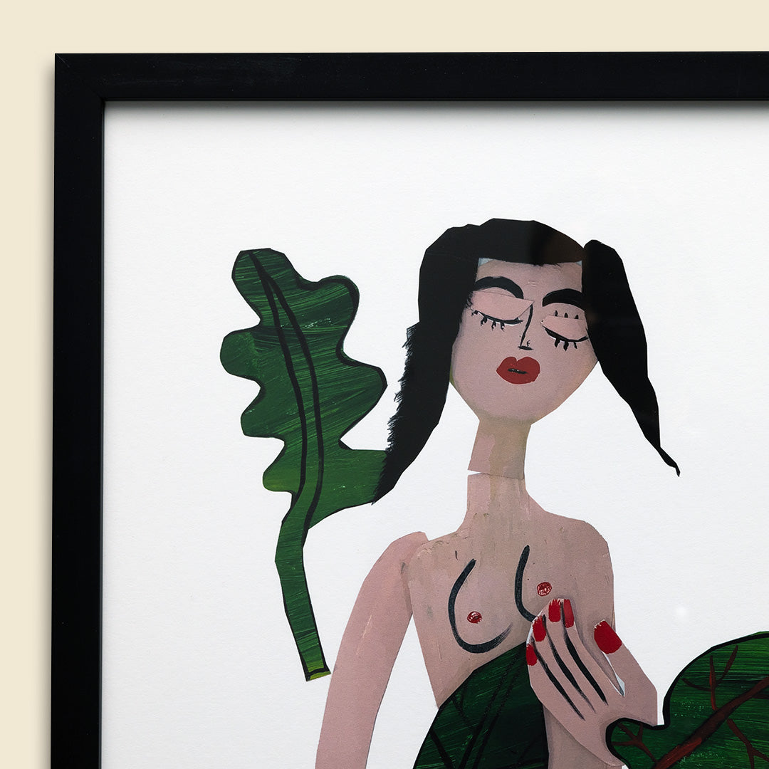 simple plant lady - 16 x 20 inch edition in simple black frame