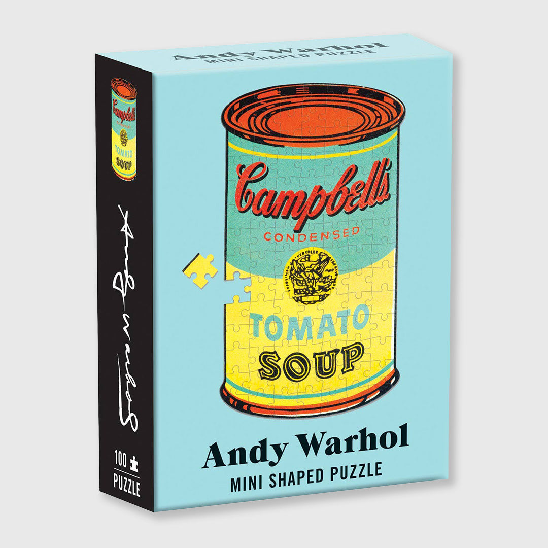 andy warhol campbell's soup - 100 piece mini shaped jigsaw puzzle