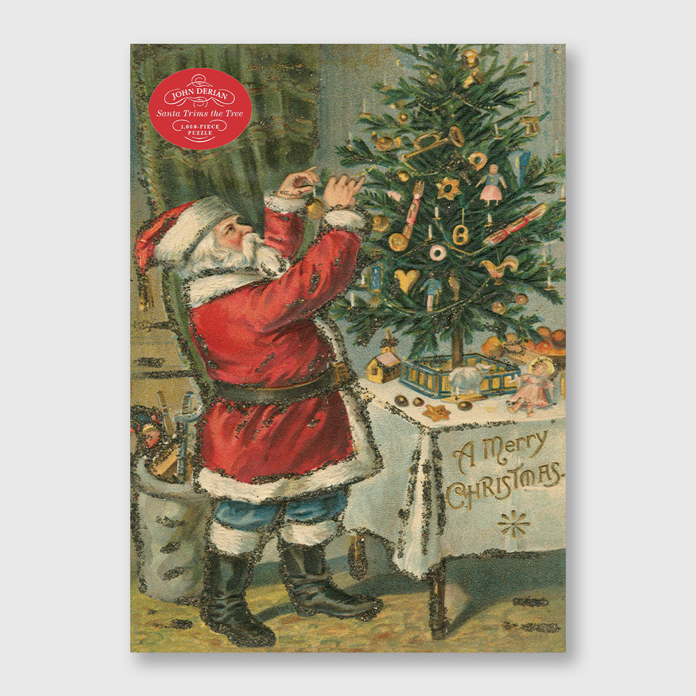 john derian santa trims the tree - 1,000 piece jigsaw puzzle