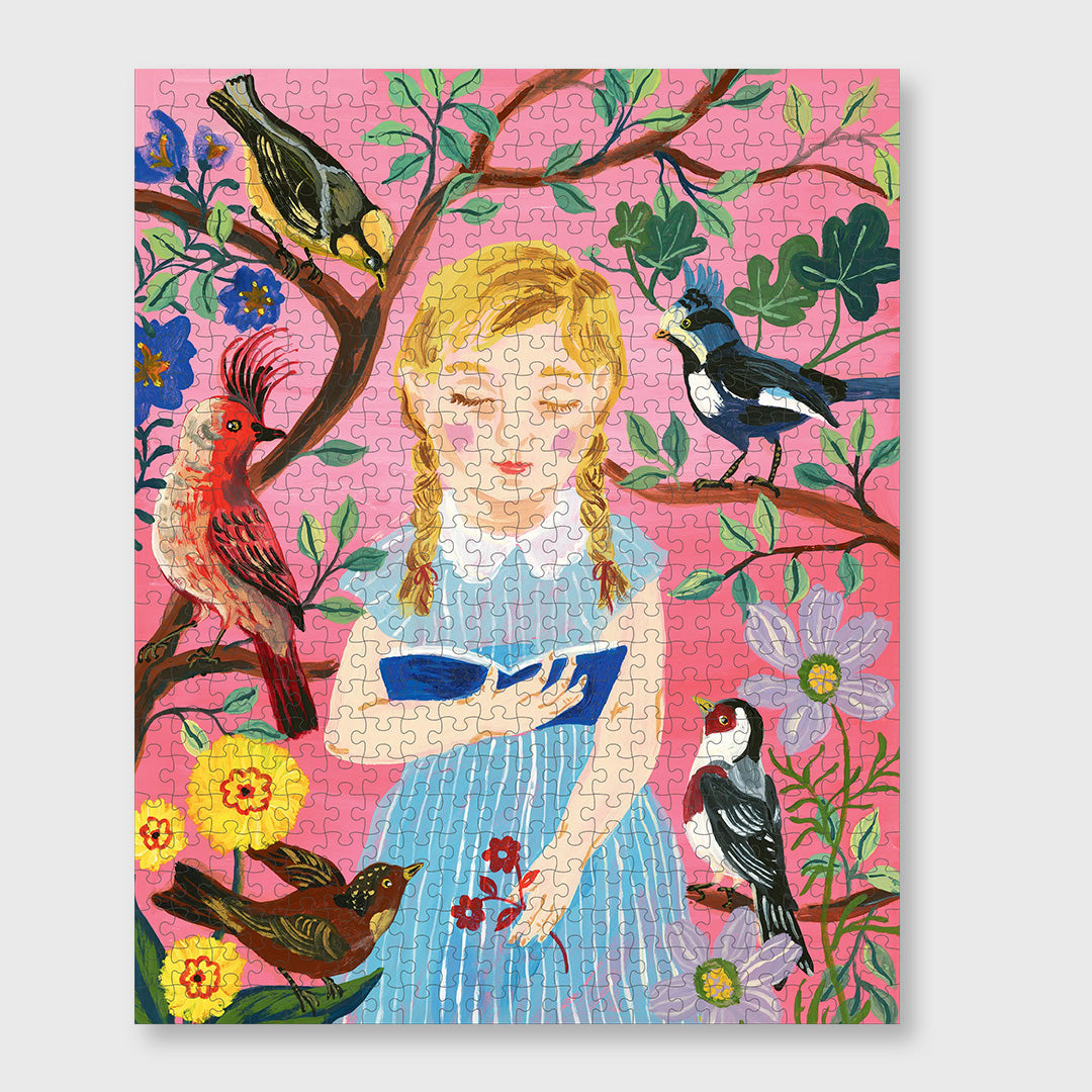 the girl who reads to birds - 500 piece jigsaw puzzle