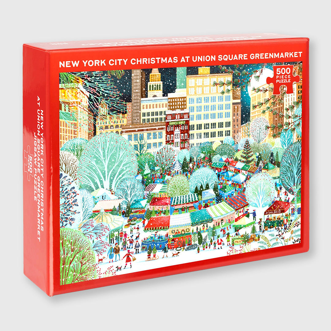 nyc christmas at union square greenmarket - 500 piece jigsaw puzzle