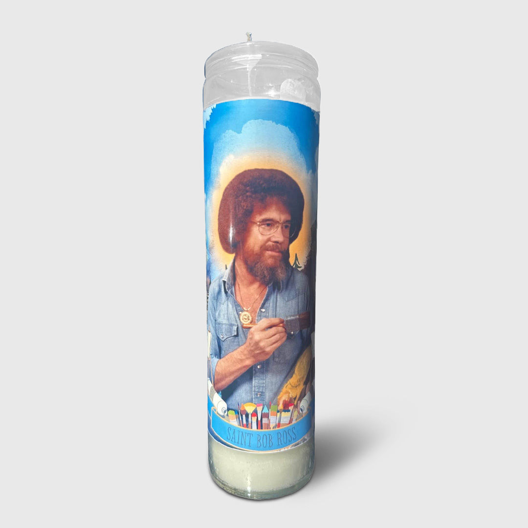 bob ross altar candle