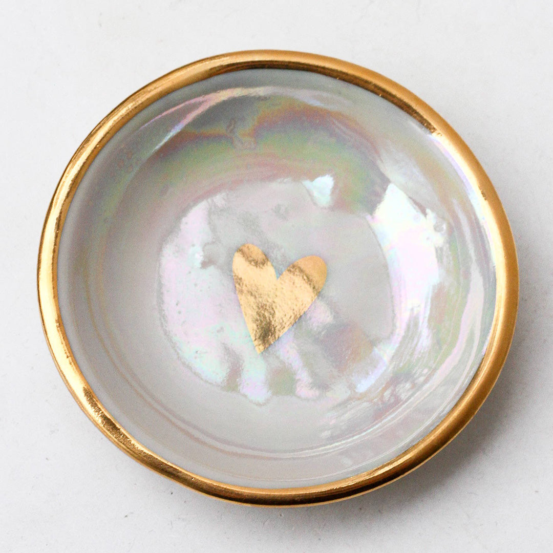 iridescent heart ring dish - 3 inch – Moonlight Arts Collective