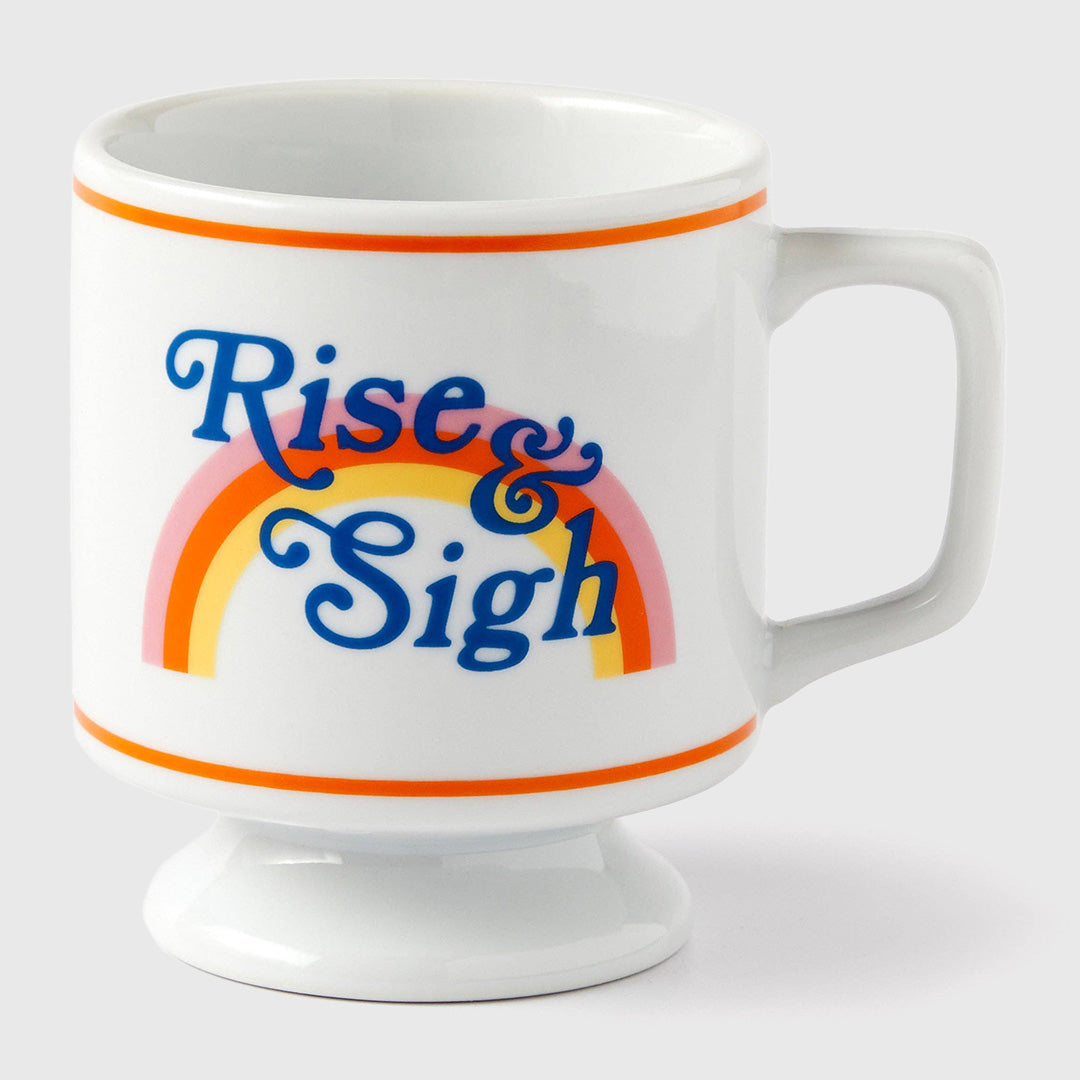 rise & sigh pedestal mug