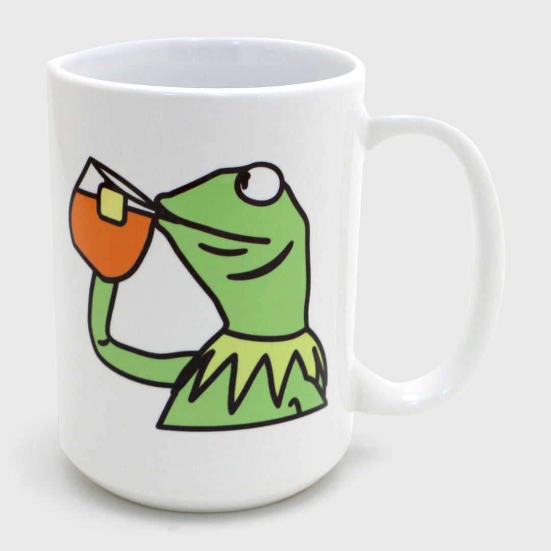 kermit drinking tea mug