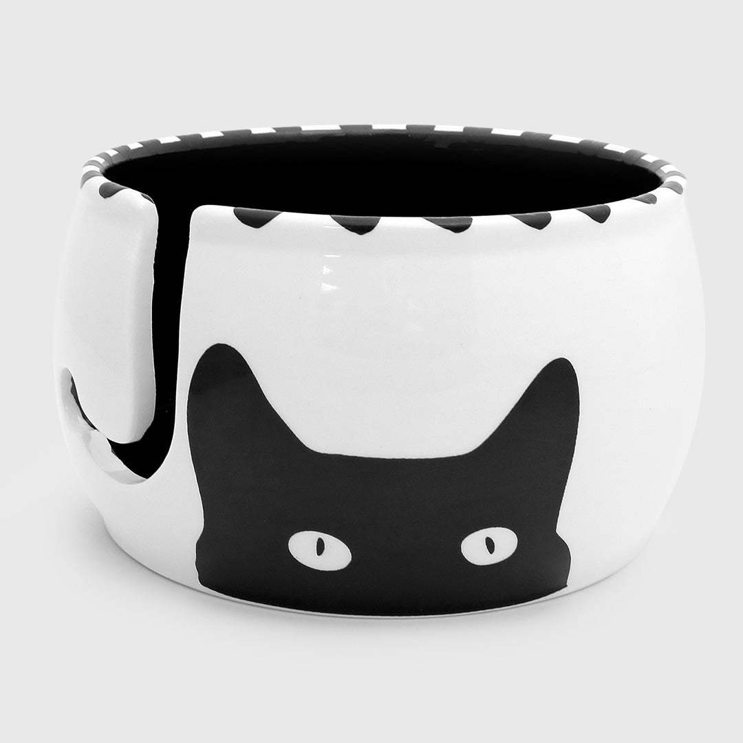 kitty ears cat ceramic yarn bowl