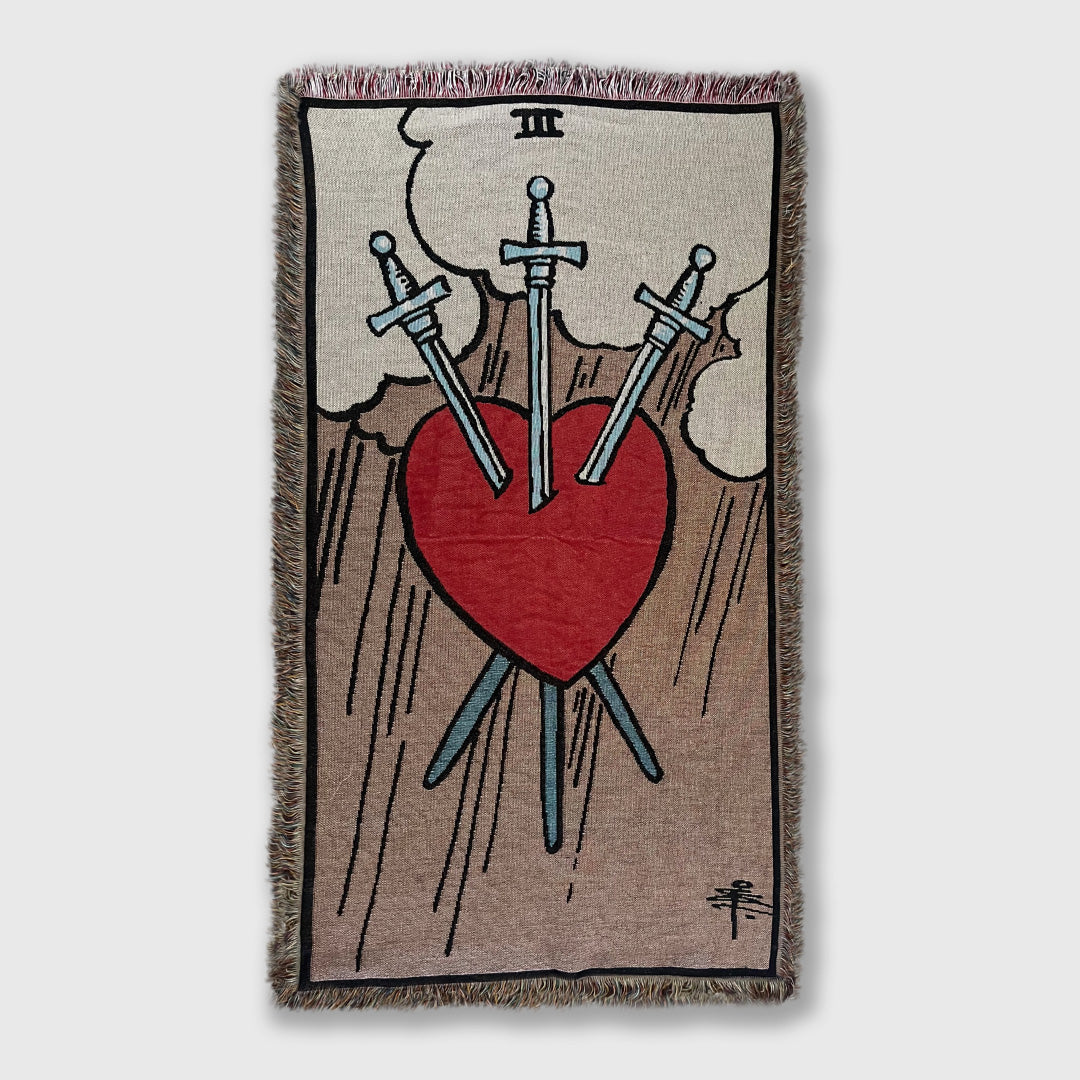 three of swords throw blanket
