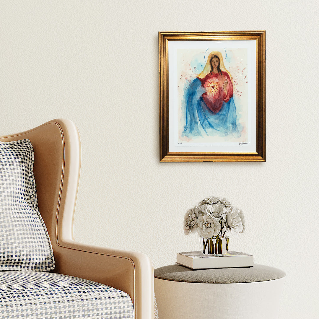 light of the heart - 10 x 13 inch edition in stylized gold frame