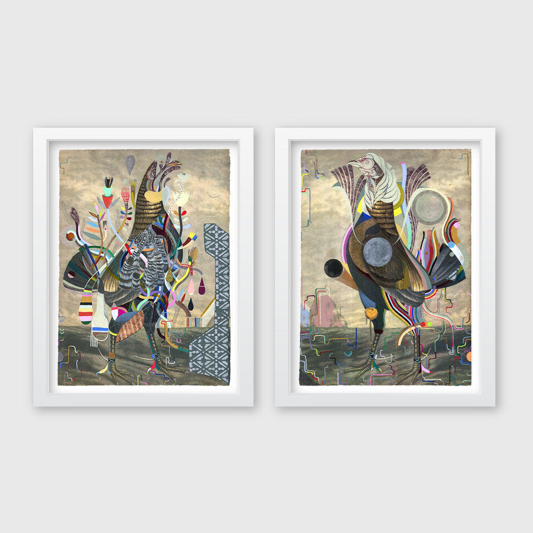 rainbow cockerel i + ii set - 12 x 16 inch edition