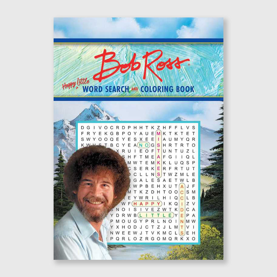 bob ross word search and coloring book