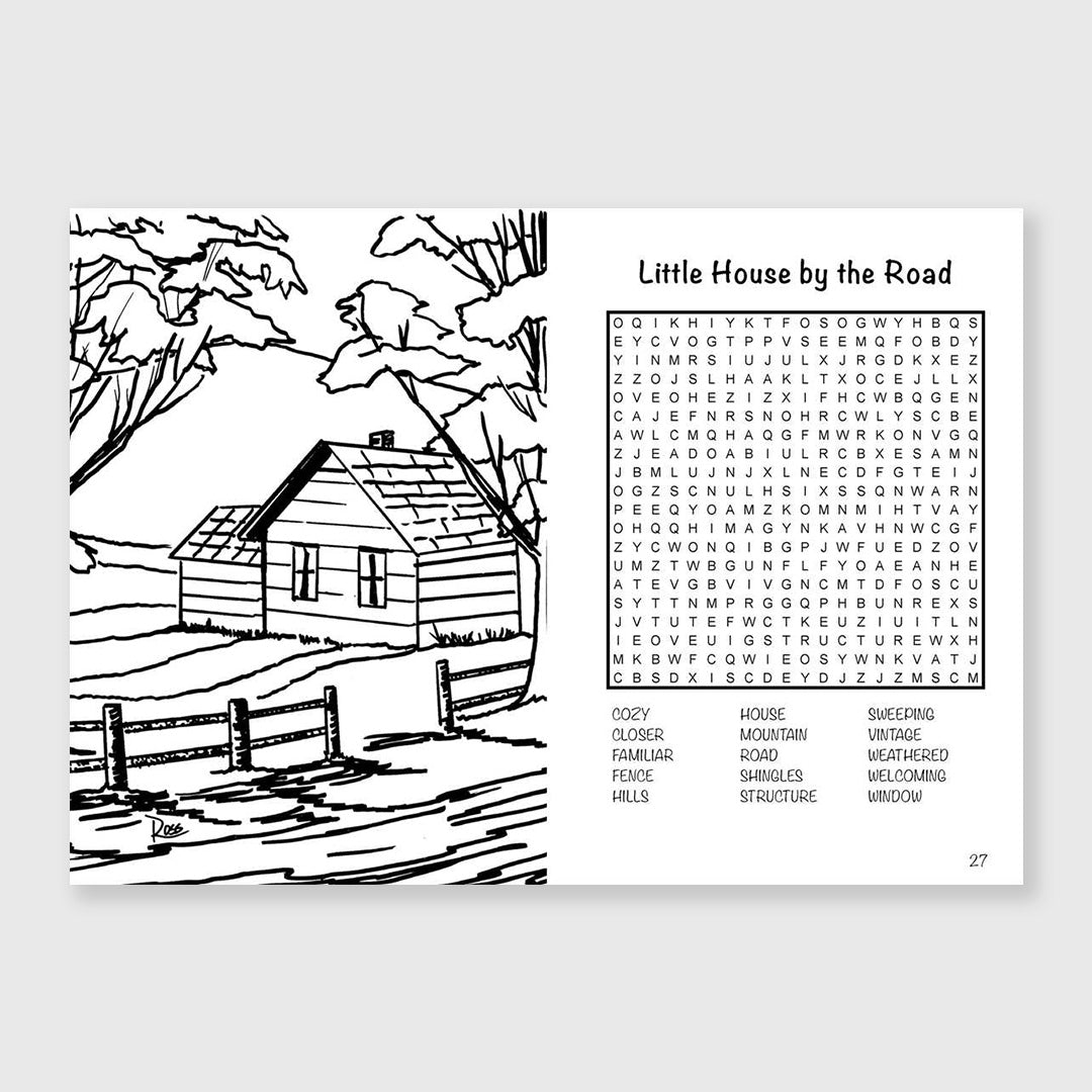 bob ross word search and coloring book