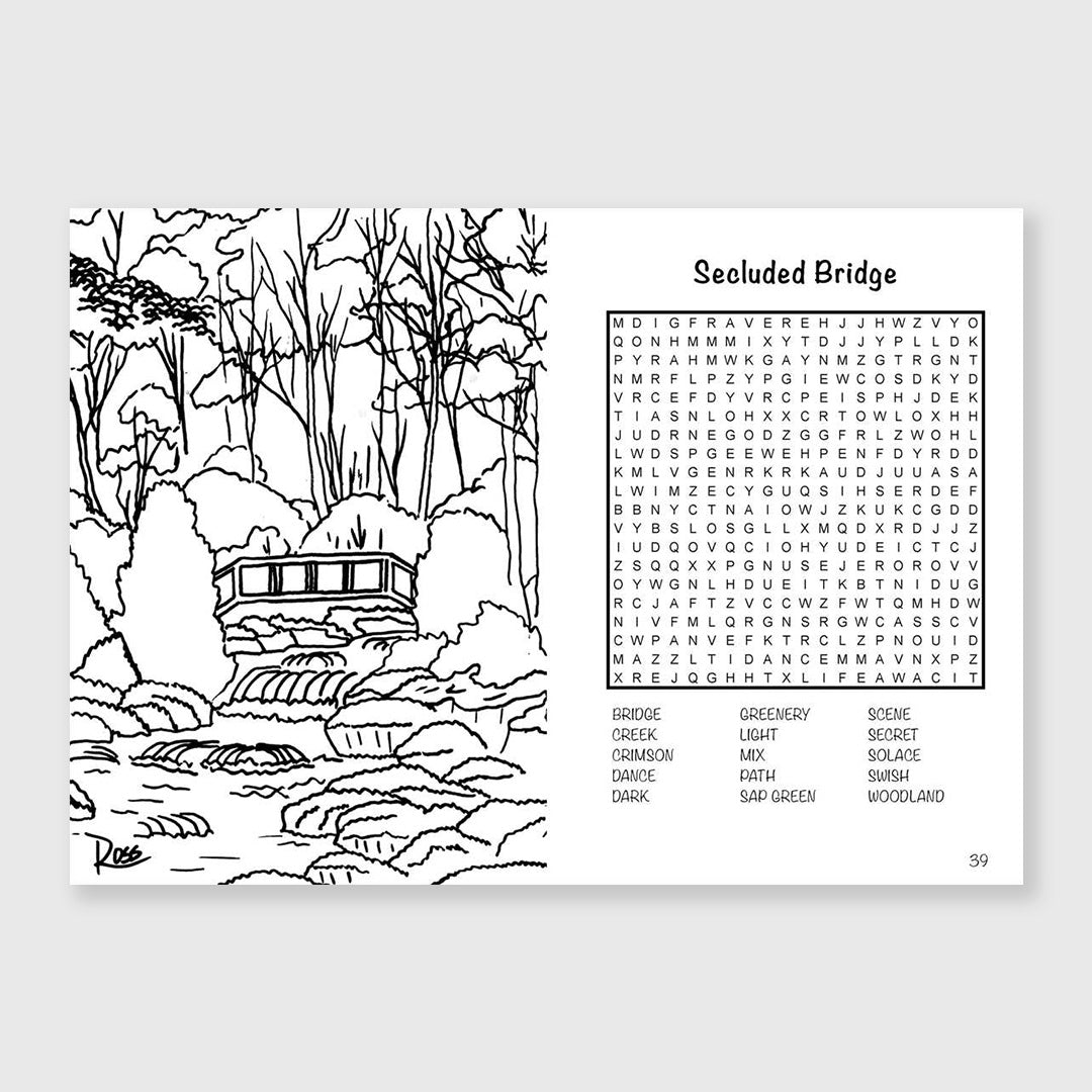 bob ross word search and coloring book