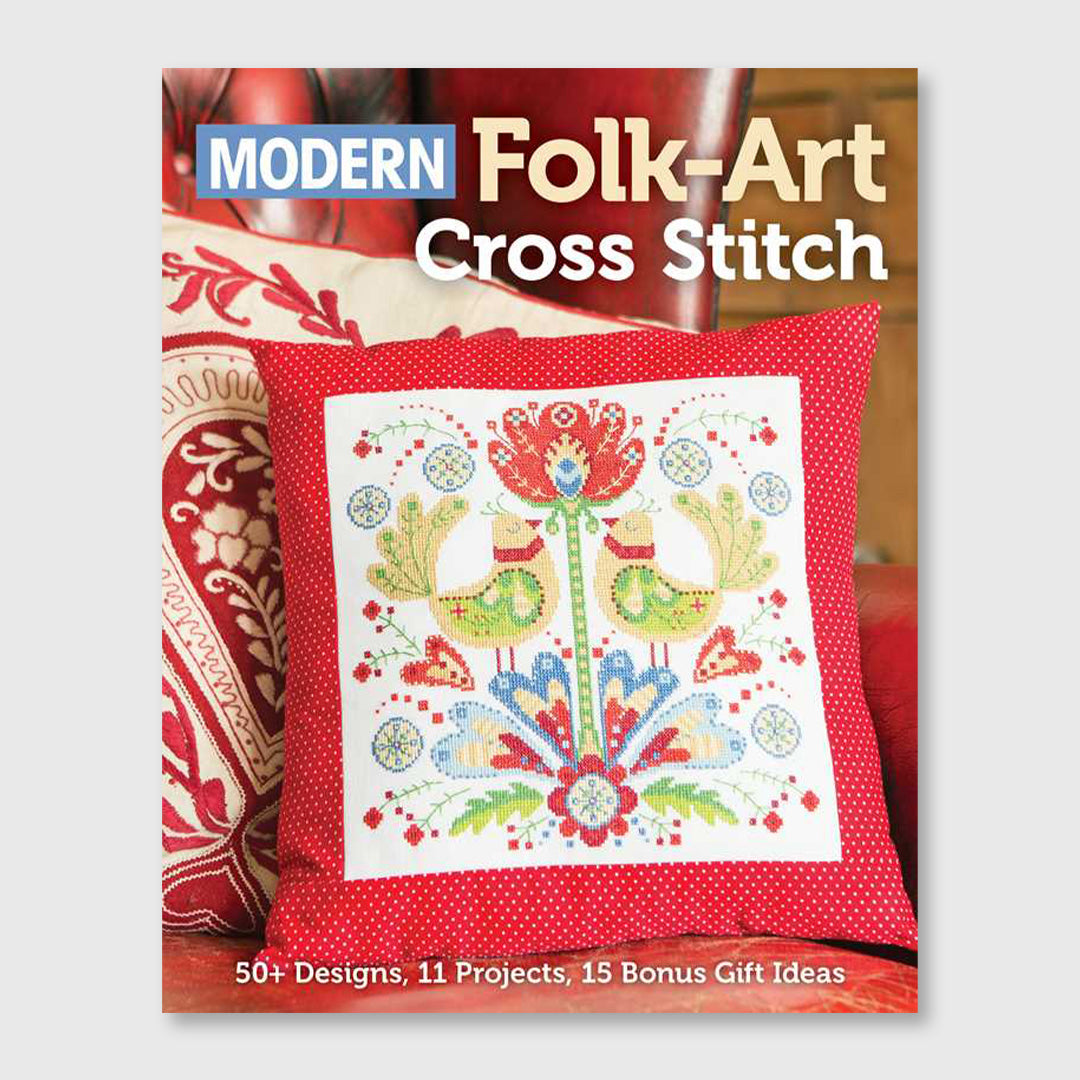 modern folk-art cross stitch