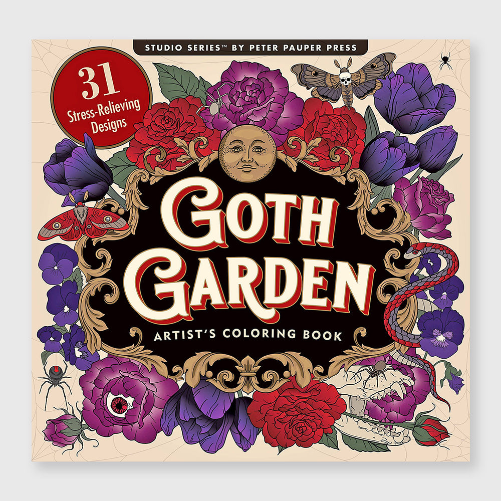 goth garden coloring book