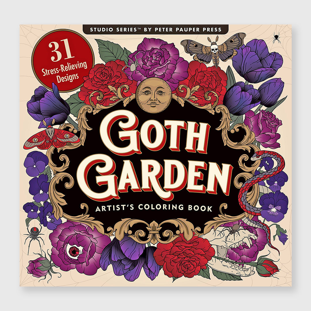 goth garden coloring book