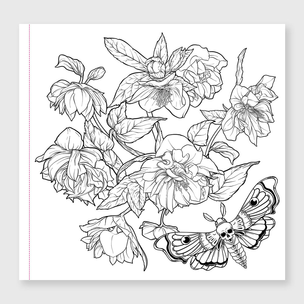 goth garden coloring book