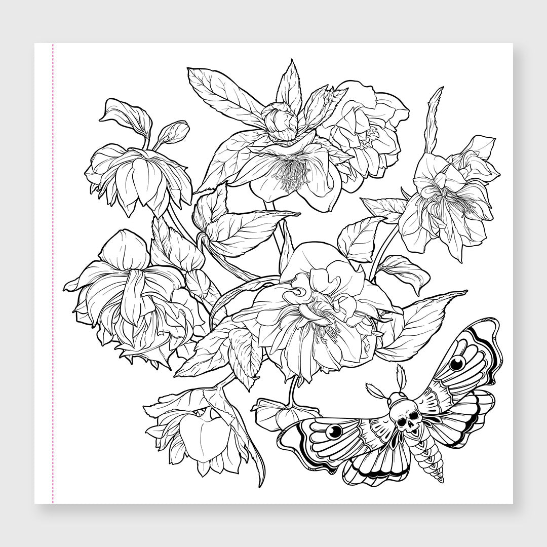 goth garden coloring book