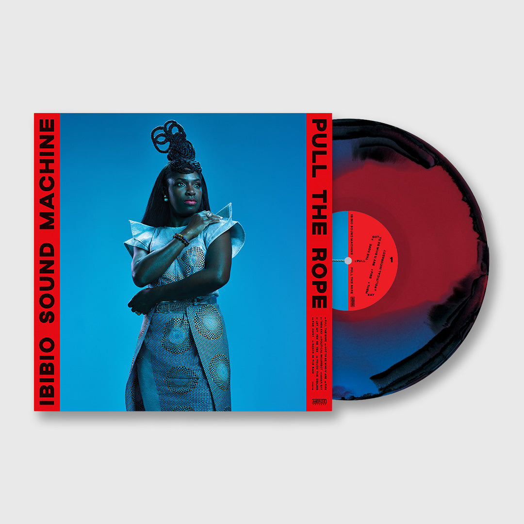 pull the rope - sky blue, red, black swirl vinyl